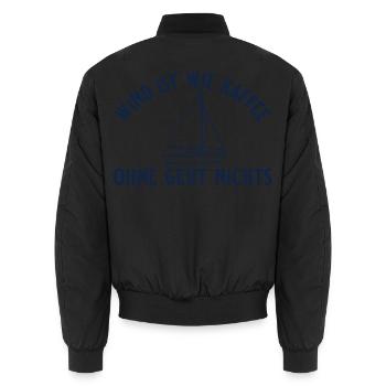 Segeln Wind ist wie Kaffee Segelboot Geschenk - Unisex Bomberjacke - Schwarz - Hinten - AI Model Male 185 light (185cm)