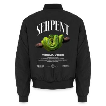 Green Tree Python Modern Reptile Keeper Streetwear - Unisex Bomberjacke - Schwarz - Hinten - AI Model Male 185 light (185cm)