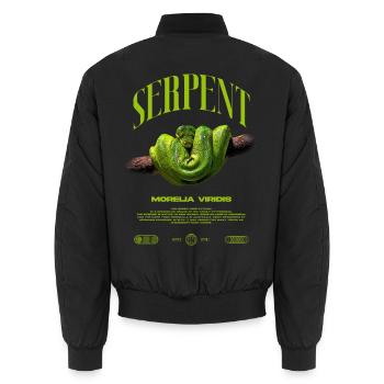 Green Tree Python Modern Reptile Keeper Streetwear - Unisex Bomberjacke - Schwarz - Hinten - AI Model Male 185 light (185cm)