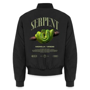 Green Tree Python Modern Reptile Keeper Streetwear - Unisex Bomberjacke - Schwarz - Hinten - AI Model Male 185 light (185cm)