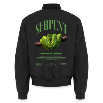 Green Tree Python Modern Reptile Keeper Streetwear - Unisex Bomberjacke - Schwarz - Hinten - AI Model Male 185 light (185cm)