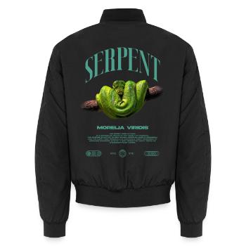 Green Tree Python Modern Reptile Keeper Streetwear - Unisex Bomberjacke - Schwarz - Hinten - AI Model Male 185 light (185cm)
