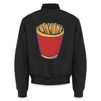 Fries Pop Art Crunch - Unisex Bomberjacke - Schwarz - Hinten - AI Model Male 185 light (185cm)