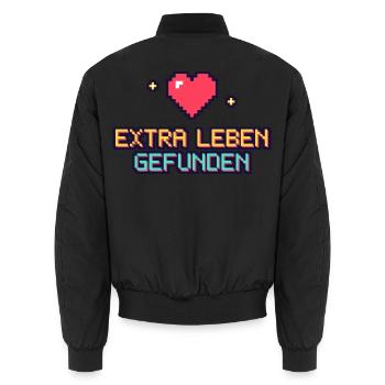 Pixelherz Extra Leben Gefunden - Unisex Bomberjacke - Schwarz - Hinten - AI Model Male 185 light (185cm)