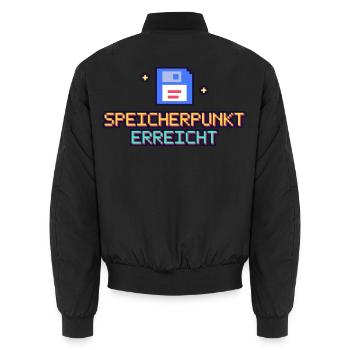 Floppy Pixel Speicherpunk - Unisex Bomberjacke - Schwarz - Hinten - AI Model Male 185 light (185cm)