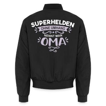Geschenk für Oma zum Geburtstag oder zu Weihnachte - Unisex Bomberjacke - Schwarz - Hinten - AI Model Male 185 light (185cm)