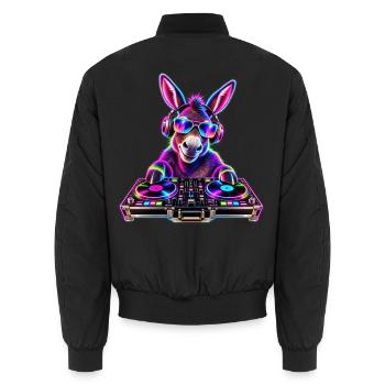 Neon DJ Donkey - Unisex Bomberjacke - Schwarz - Hinten - AI Model Male 185 light (185cm)