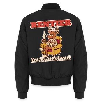 Rentier im Ruhestand Rente - Unisex Bomberjacke - Schwarz - Hinten - AI Model Male 185 light (185cm)