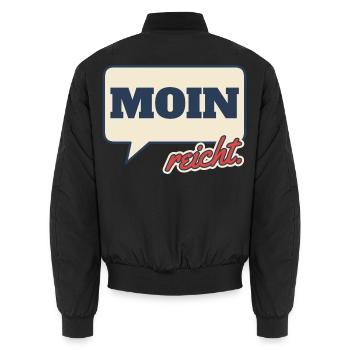 Moin reicht Norddeutsch Spruch - Unisex Bomberjacke - Schwarz - Hinten - AI Model Male 185 light (185cm)