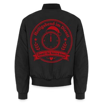 Heiligabend im Dienst Schichtarbeit an Weihnachten - Unisex Bomberjacke - Schwarz - Hinten - AI Model Male 185 light (185cm)