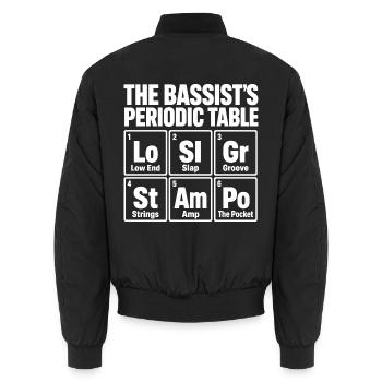 Der leidenschaftliche Bassist Periodic Table Music Lover - Unisex Bomberjacke - Schwarz - Hinten - AI Model Male 185 light (185cm)