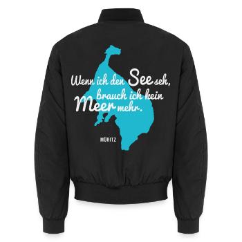 Müritz - Wenn ich den See seh - Unisex Bomberjacke - Schwarz - Hinten - AI Model Male 185 light (185cm)
