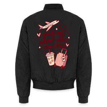 You & Me – New Cities - Unisex Bomberjacke - Schwarz - Hinten - AI Model Male 185 light (185cm)