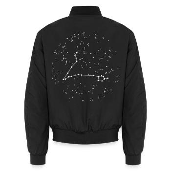 Sternzeichen Fische – das echte Sternbild - Unisex Bomberjacke - Schwarz - Hinten - AI Model Male 185 light (185cm)