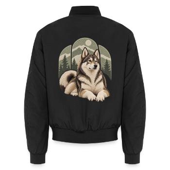 Laika - Unisex Bomberjacke - Schwarz - Hinten - AI Model Male 185 light (185cm)