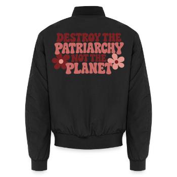 Destroy The Patriarchy Not The Planet - Unisex Bomberjacke - Schwarz - Hinten - AI Model Male 185 light (185cm)