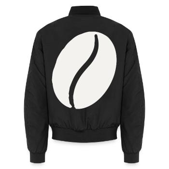 Kaffeebohne Linienminimalistik - Unisex Bomberjacke - Schwarz - Hinten - AI Model Male 185 light (185cm)