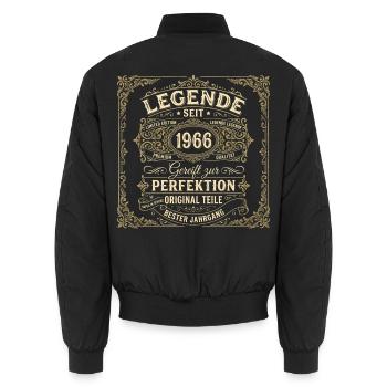 Legende seit 1966 Geburtstag Jahrgang 1966 T-Shirt - Unisex Bomberjacke - Schwarz - Hinten - AI Model Male 185 light (185cm)