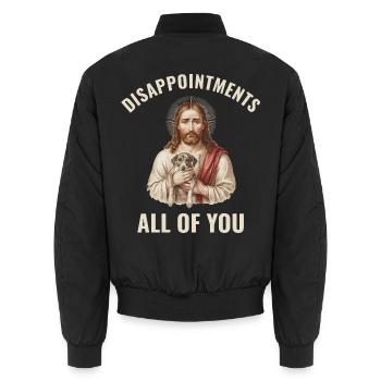 Disappointments Jesus mit Windhund - Unisex Bomberjacke - Schwarz - Hinten - AI Model Male 185 light (185cm)