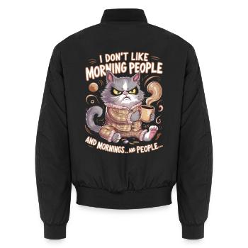 Ich Mag Keine Morgenmenschen Und Morgen & Menschen - Unisex Bomberjacke - Schwarz - Hinten - AI Model Male 185 light (185cm)