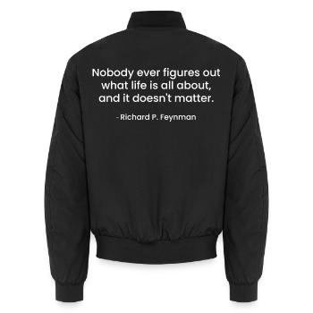 Feynman-Zitat - Unisex Bomberjacke - Schwarz - Hinten - AI Model Male 185 light (185cm)