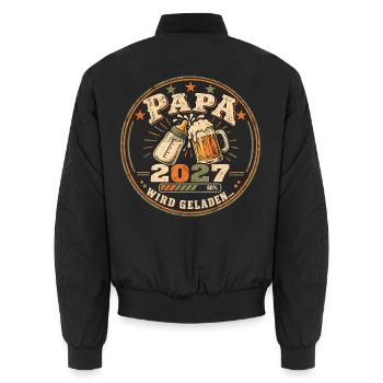 Bald Papa 2027 Baby Bottle and Jug - Unisex Bomberjacke - Schwarz - Hinten - AI Model Male 185 light (185cm)
