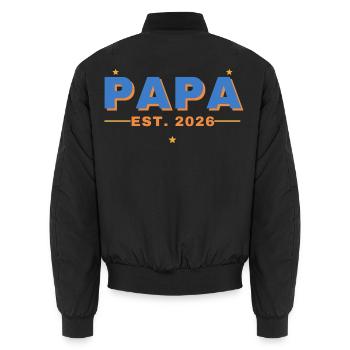 Papa Est. 2026 – Papa seit 2026 - Unisex Bomberjacke - Schwarz - Hinten - AI Model Male 185 light (185cm)