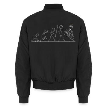 Evolution der Menschheit, Golfer - Unisex Bomberjacke - Schwarz - Hinten - AI Model Male 185 light (185cm)