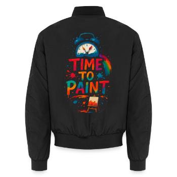 Time To Paint - Unisex Bomberjacke - Schwarz - Hinten - AI Model Male 185 light (185cm)