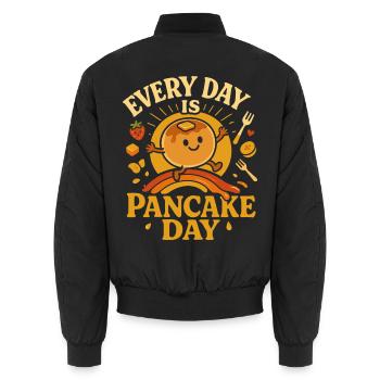 Every Day Is Pancake Day - Unisex Bomberjacke - Schwarz - Hinten - AI Model Male 185 light (185cm)