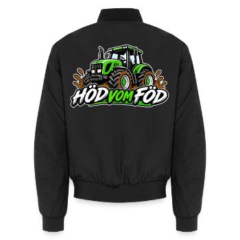 Höd vom Föd - Held vom Feld - Unisex Bomberjacke - Schwarz - Hinten - AI Model Male 185 light (185cm)