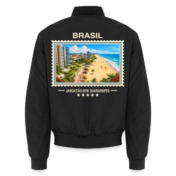 Brasilien Jaboatão dos Guararapes Vintage Reisemar - Unisex Bomberjacke - Schwarz - Hinten - AI Model Male 185 light (185cm)
