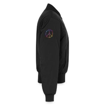 PEACESYMBOLYMUTICKOLOR - Bomber unisexe - noir - Droite - AI Model Male 185 light (185cm)