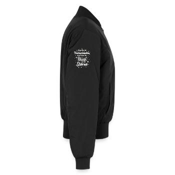 Je größer der Dachschaden, desto besser der Blick - Unisex Bomberjacke - Schwarz - Rechts - AI Model Male 185 light (185cm)