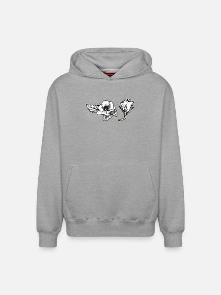 Pensée - Sweat à capuche unisexe décontracté en coton biologique – de SPREAD - gris chiné