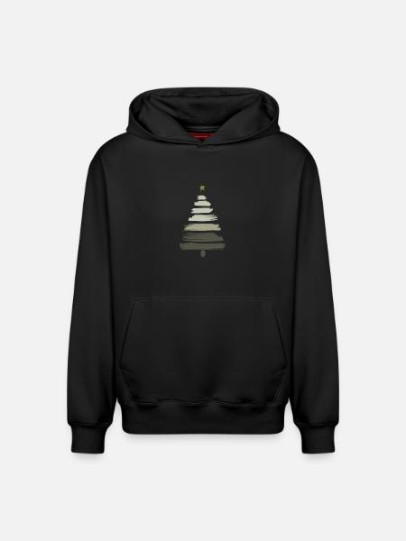 Christmas Tree - Relaxed Unisex Organic Hoodie – by SPREAD - black