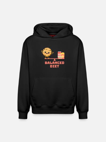 équilibré cookie fastfood Régime - Sweat à capuche unisexe décontracté en coton biologique – de SPREAD - noir