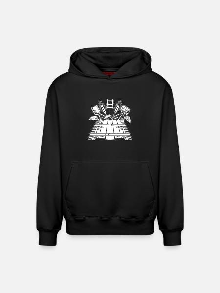 Brauer logo - Relaxed Unisex Organic Hoodie – von SPREAD - Schwarz