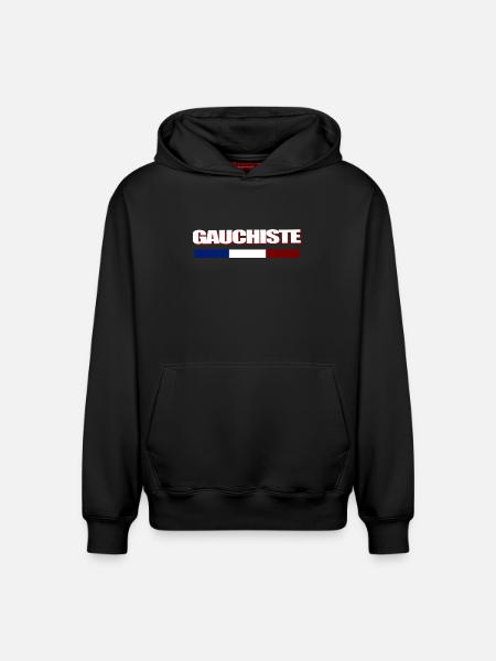Gauchiste - Sweat à capuche unisexe décontracté en coton biologique – de SPREAD - noir