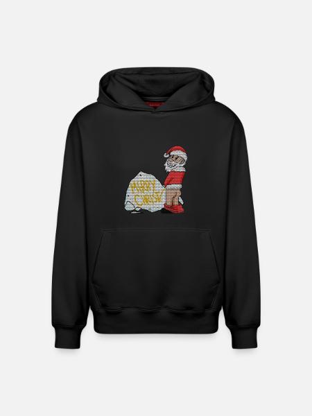 Noël laid drôle - Sweat à capuche unisexe décontracté en coton biologique – de SPREAD - noir