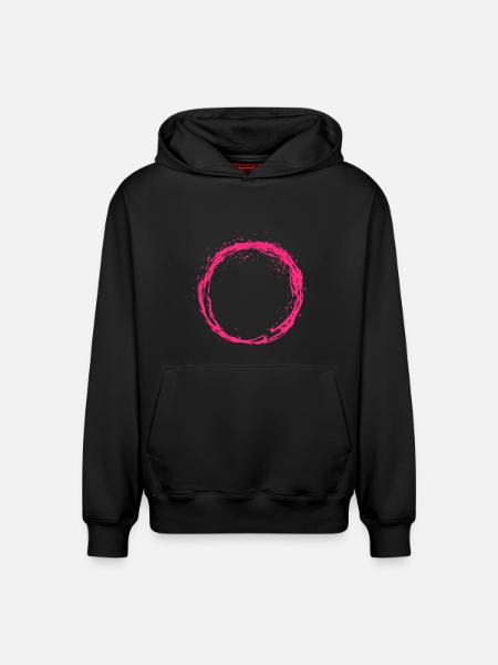 Circle pink - Relaxed Unisex Organic Hoodie – by SPREAD - black