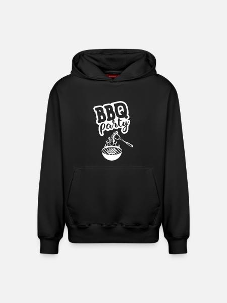 BBQ PARTY Kitchen Apron - Relaxed Unisex Organic Hoodie – by SPREAD - black