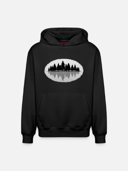 Wald Forest - Relaxed Unisex Organic Hoodie – von SPREAD - Schwarz