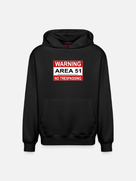 AREA 51 Shield - Relaxed Unisex Organic Hoodie – by SPREAD - black
