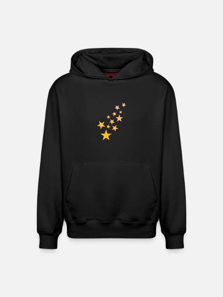 Star asterisk pattern starry sky - Relaxed Unisex Organic Hoodie – by SPREAD - black