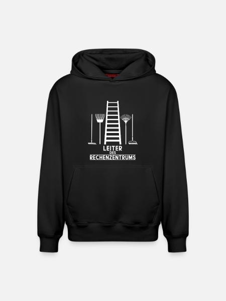 LEITER OF THE DATA CENTRE - Relaxed Unisex Organic Hoodie – by SPREAD - black