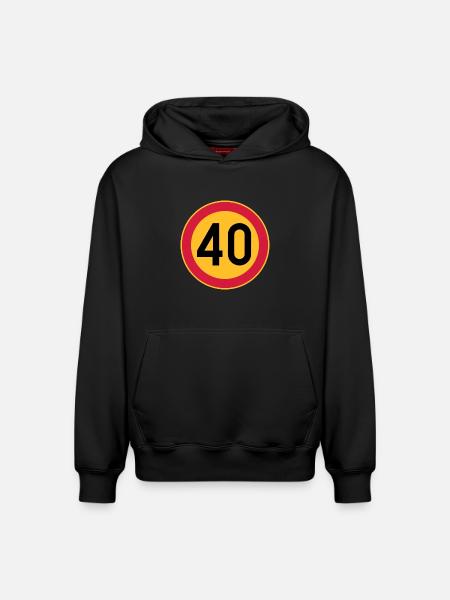 40 Limit / Tempolimit - Relaxed Unisex Organic Hoodie – von SPREAD - Schwarz