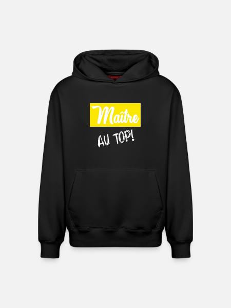 MASTER. MASTER. HUMOR - Relaxed Unisex Organic Hoodie – by SPREAD - black