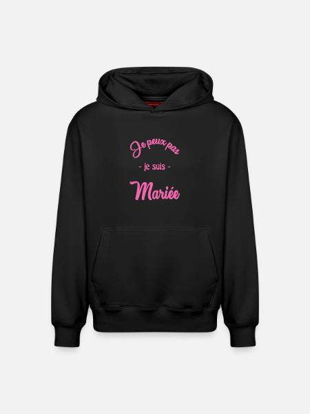 I CAN'T I'M MARRIED - Relaxed Unisex Organic Hoodie – by SPREAD - black
