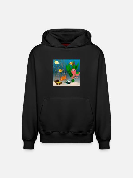 Marine life - Relaxed Unisex Organic Hoodie – by SPREAD - black